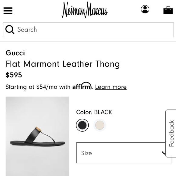 Gucci marmont black thong double G sandals sz 6.5 - Picture 5 of 5